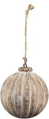 Clayre & Eef Hanger Ø 13 Cm Bruin Hout Woondecoratie Ornament Decoratie Hanger Bruin Woondecoratie Ornament