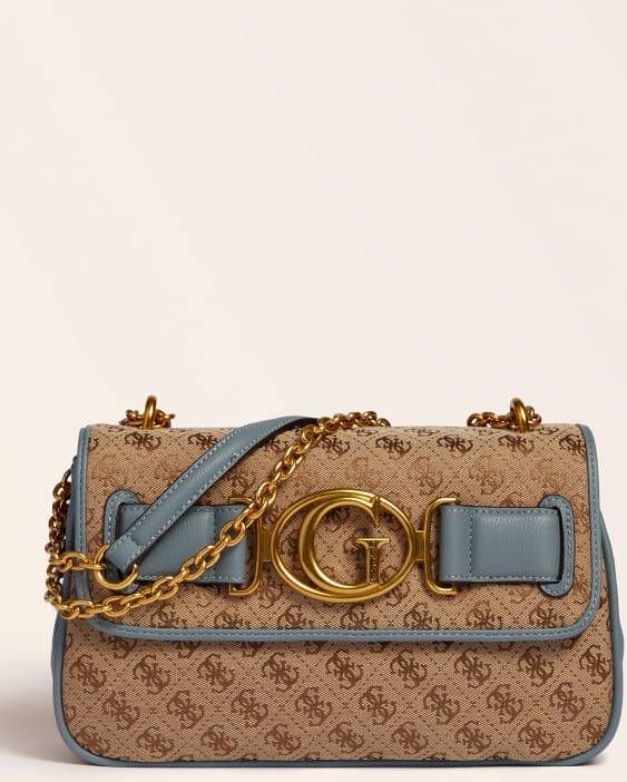 Guess Beige Aileen 4g logo Crossbody Schoudertas