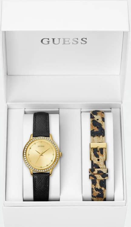 Guess Box Set Horloge Echt Leer