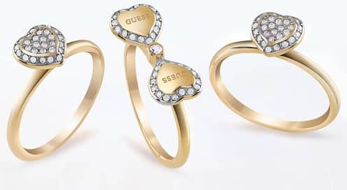 Guess Ringen Ring Fine Heart JUBR01428JWYG Goudkleurig