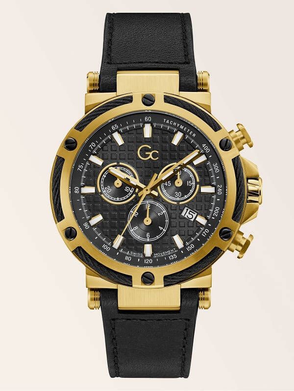 Guess Gc Chronograafhorloge In Echt Leder