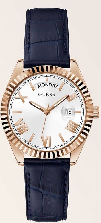Guess Horloge Met Datum Leer