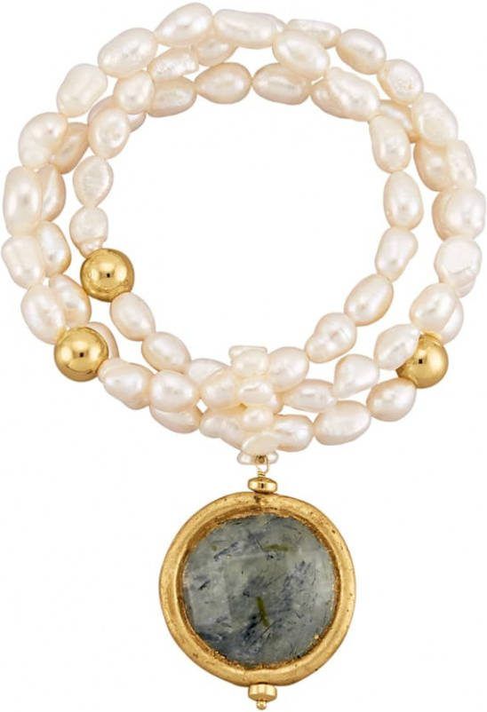 AMY VERMONT Armband met cultivé zoetwaterparels Wit