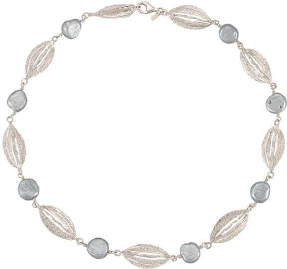 AMY VERMONT Collier met cultivé zoetwaterparels Grijs