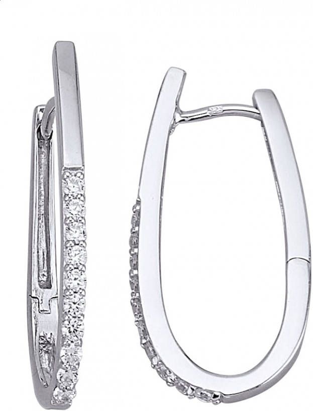 AMY VERMONT Creolen met synth. zirkonia's Zilverkleur