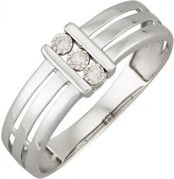 AMY VERMONT Damesring met 3 diamanten Witgoudkleur