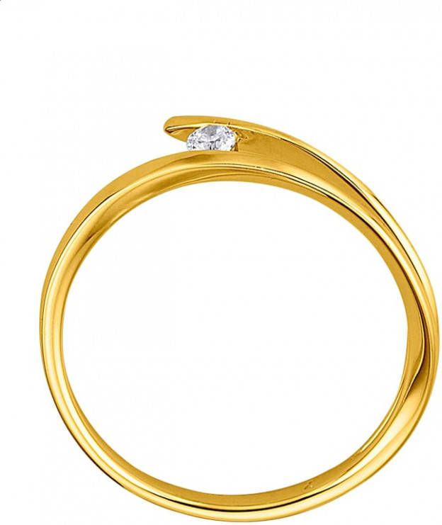 AMY VERMONT Damesring met diamant Geelgoudkleur