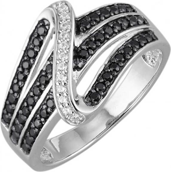 AMY VERMONT Damesring met synth. zirkonia's Zilverkleur