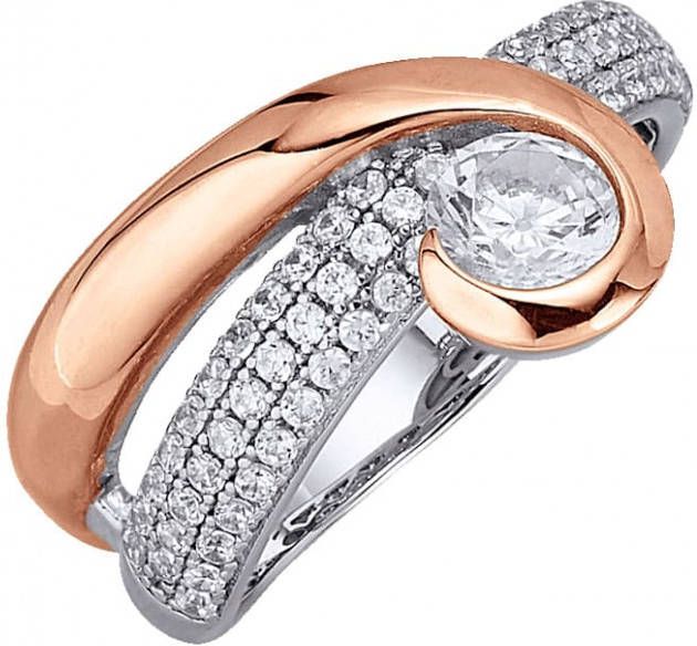 AMY VERMONT Damesring van echt zilver Zilverkleur
