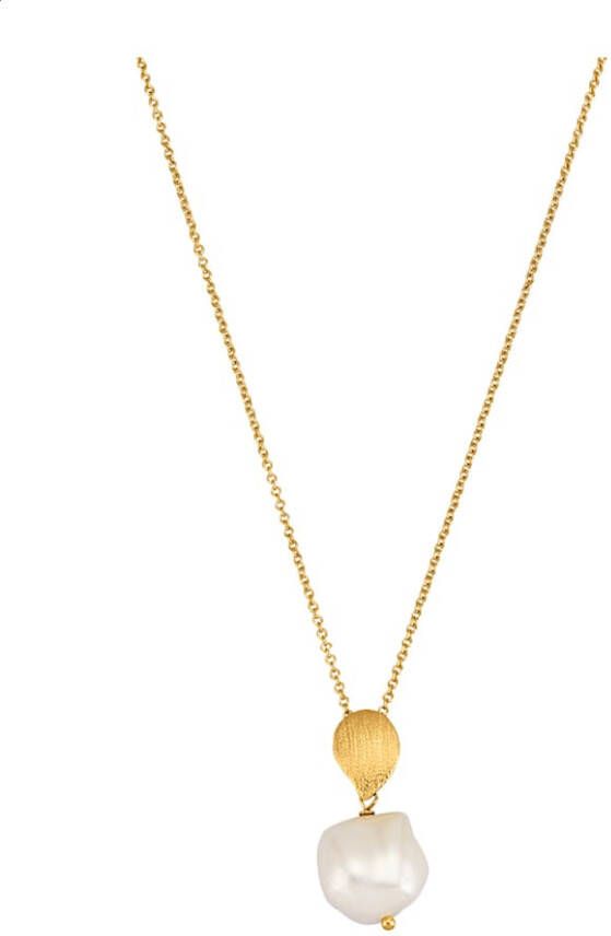 AMY VERMONT Hanger met ketting met cultivé zoetwaterparel Wit