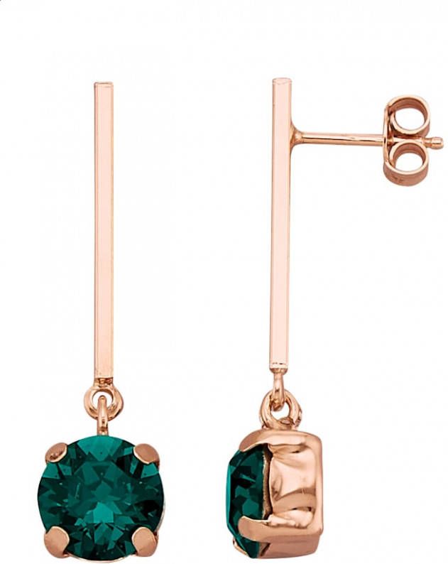 AMY VERMONT Oorbellen met kristalsteentjes Groen