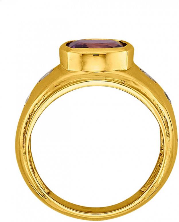 KLiNGEL Damesring met amethist en zirkonen Paars