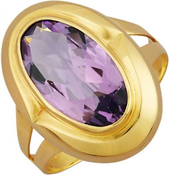 KLiNGEL Damesring met amethist Goudkleur