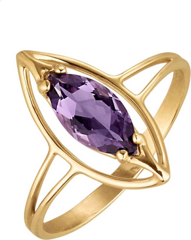 KLiNGEL Damesring met amethist Goudkleur