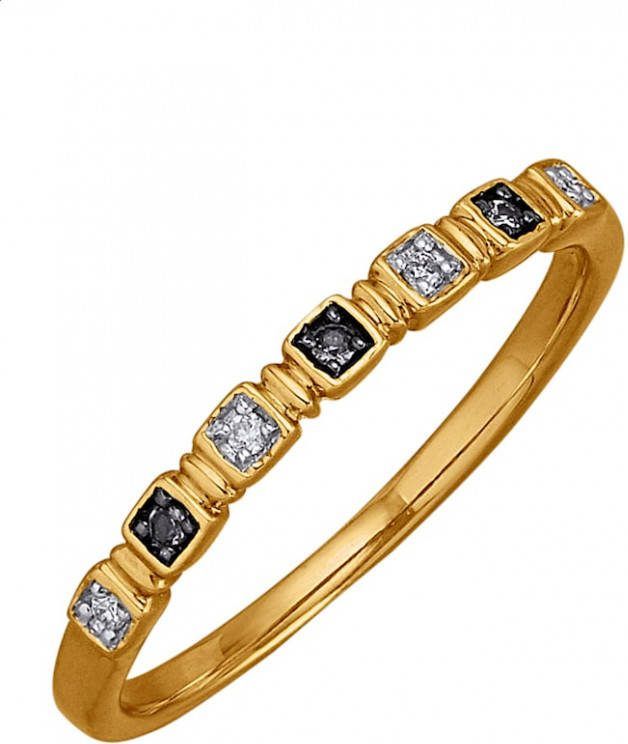 KLiNGEL Damesring met diamanten en saffieren Bicolor