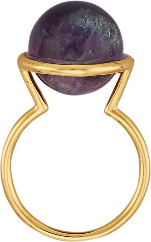 KLiNGEL Damesring met fluoriet Goudkleur