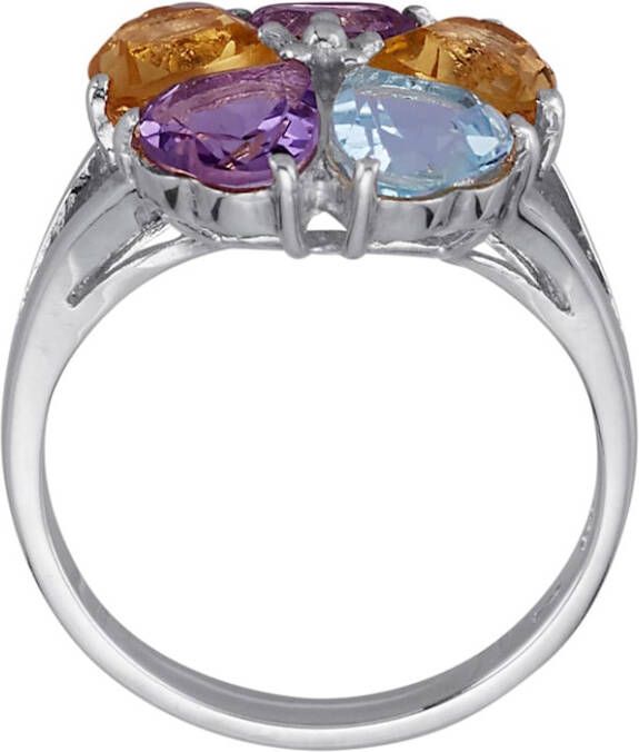 KLiNGEL Damesring met gekleurde stenen Zilverkleur