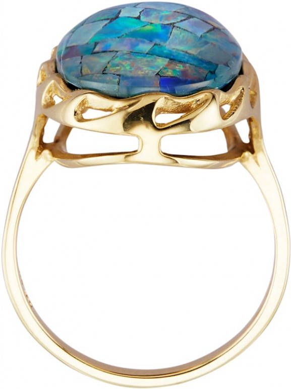 KLiNGEL Damesring met mozaïekopaal Multicolor