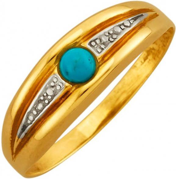 KLiNGEL Damesring met turkoois cabochon Turquoise