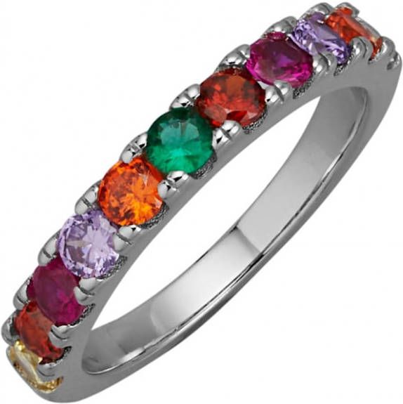 KLiNGEL Damesring van echt zilver Multicolor