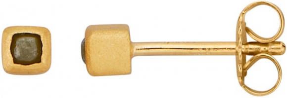 KLiNGEL Oorstekers met ruwe diamanten Geelgoudkleur