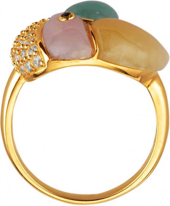 KLiNGEL Ring Toekan met aventurijn Multicolor