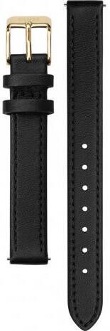 cluse Horlogebandjes Strap 12 mm Leather Gold colored Zwart
