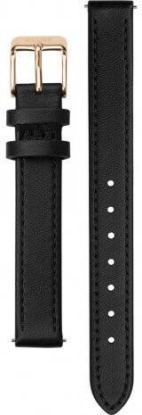 cluse Horlogebandjes Strap 12 mm Leather Rosegold colored Zwart