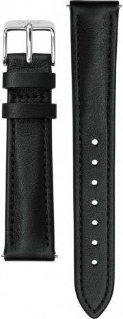 cluse Horlogebandjes Strap 16 mm Leather Silver Colored Zwart