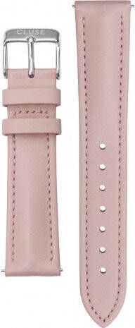 cluse Horlogebandjes Strap 18 mm Leather Silver colored Roze