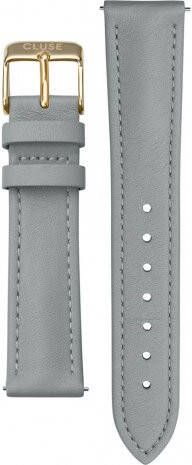 cluse Horlogebandjes Strap 18 mm Leather Gold colored Grijs