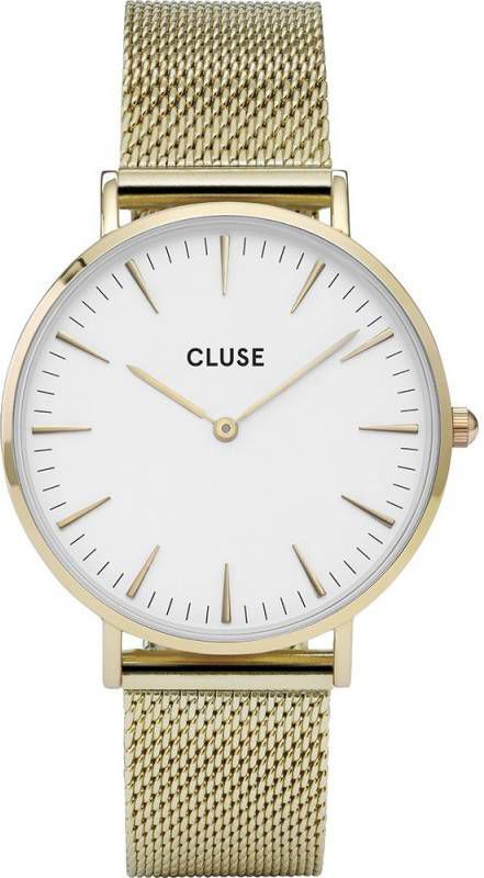 cluse Horloges Boho Chic Mesh Gold Plated White Goudkleurig
