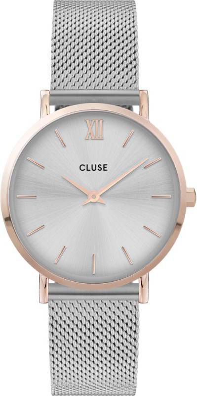 CLUSE Minuit horloge van roestvrijstaal CW0101203004