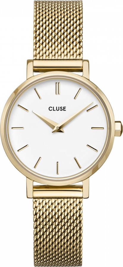 cluse Horloges Boho Chic Petite Mesh Gold White Goudkleurig