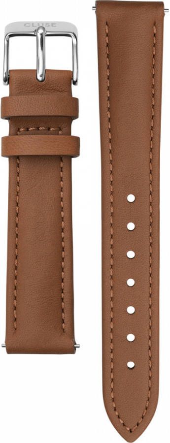cluse Horlogebandjes Strap 16 mm Leather Silver Colored Lichtbruin