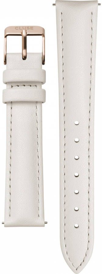 cluse Horlogebandjes Strap Leather 18 mm Rose Gold coloured Wit