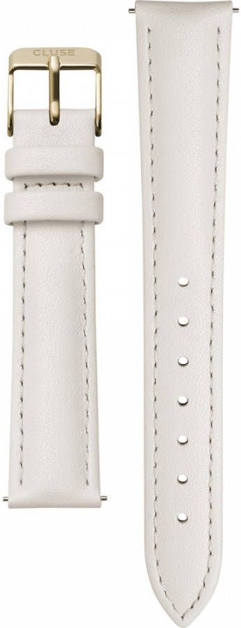 cluse Horlogebandjes Strap leather 18 mm Gold colored Wit