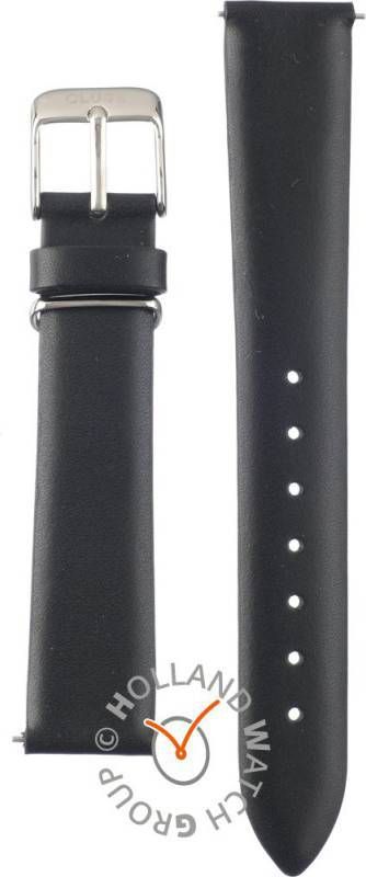 cluse Horlogebandjes La Tetragone Strap Black Zilverkleurig