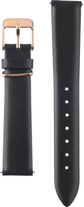 cluse Horlogebandjes Strap Leather Metal Hoop 16 mm Rose gold colored Zwart