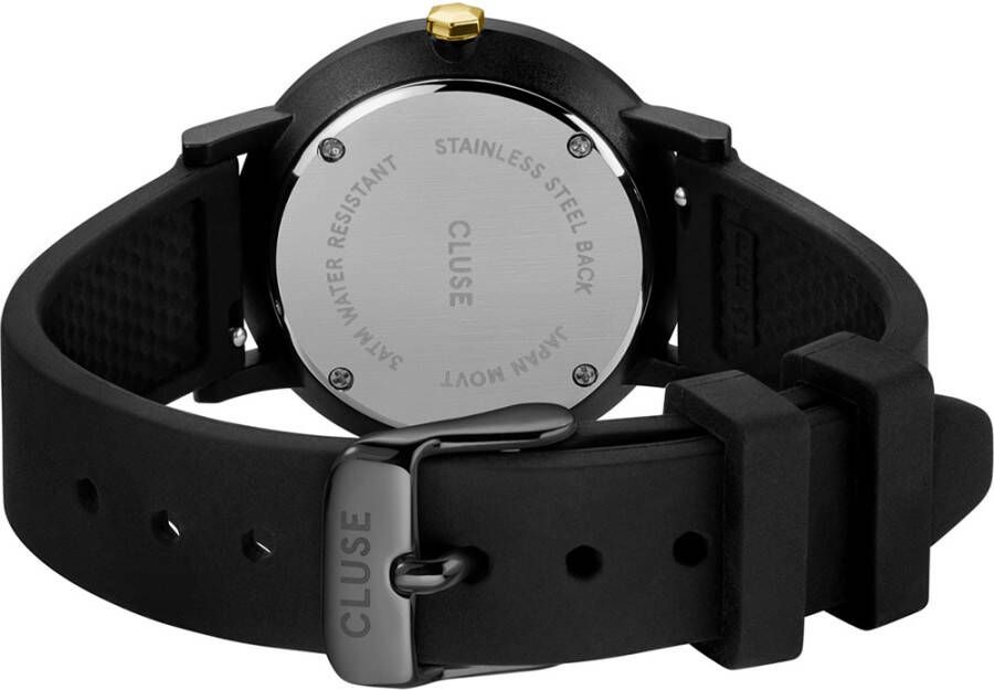 cluse Horloges Minuit Nylon Black Gold Colour Zwart