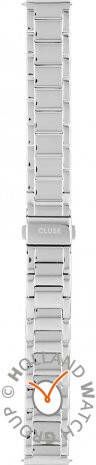 cluse Horlogebandjes Strap Three Link Steel 16 mm Zilverkleurig