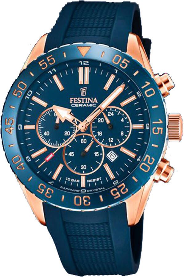 Festina Orologio Uomo Cronografo Collezione Ceramic , Blauw, Heren