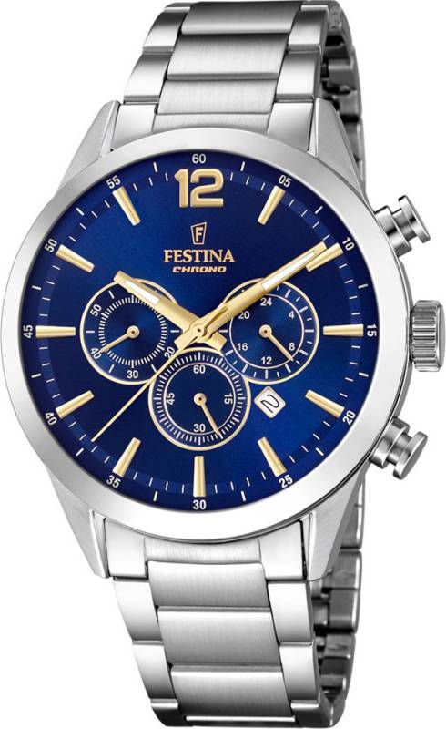 Festina Orologio Uomo Cronografo Collezione Timeless , Grijs, Heren