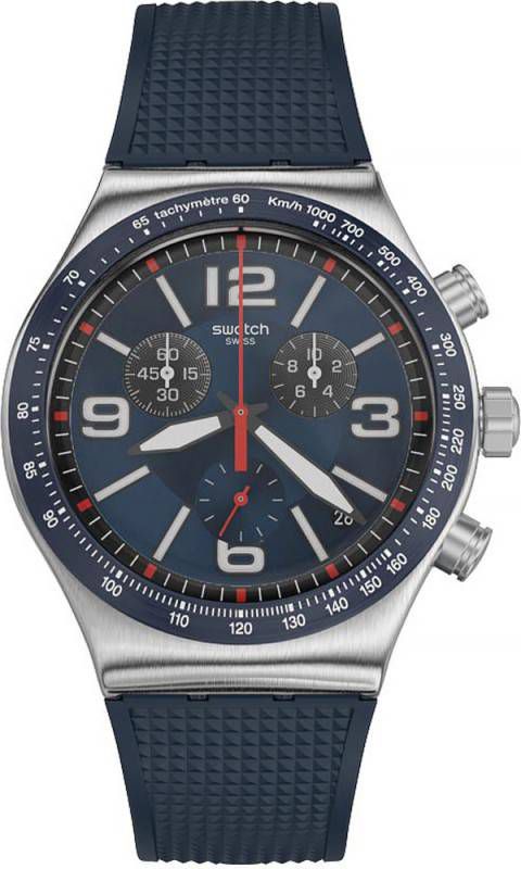 Swatch New Irony Chrono YVS454 Blue Grid horloge