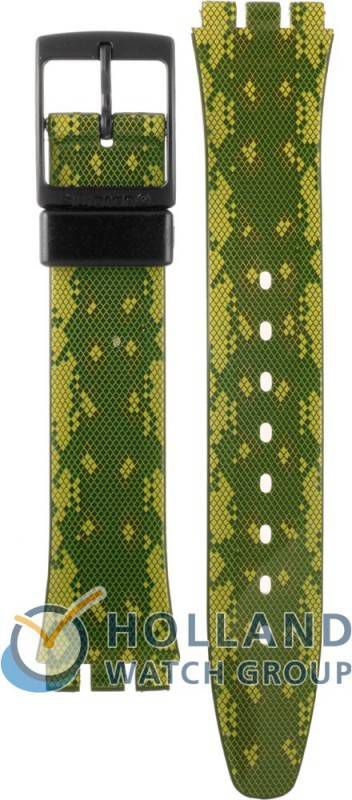 Swatch Standard Gents Strap AGB253 GB253 Snaky Green Horlogeband