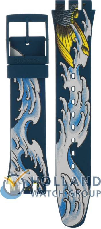 Swatch NewGent Strap ASUOZ152 SUOZ152 Waved Koi Horlogeband