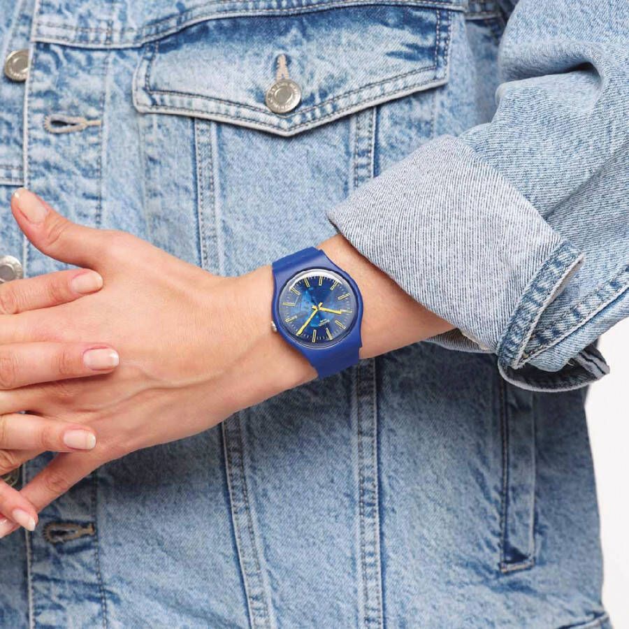 Swatch NewGent SO29N101 Sunbrush Sky horloge