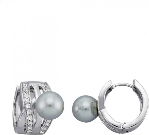 AMY VERMONT Creolen met schelpparels Wit