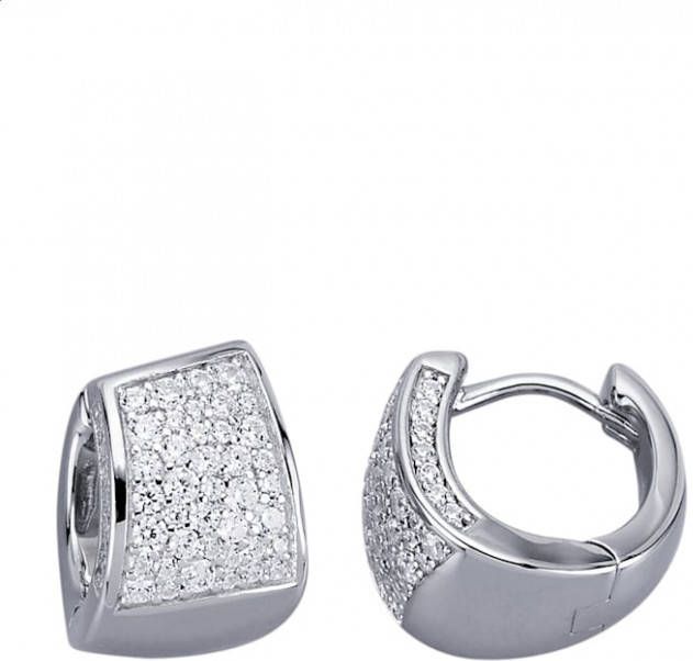 AMY VERMONT Creolen met synth. zirkonia's Zilverkleur