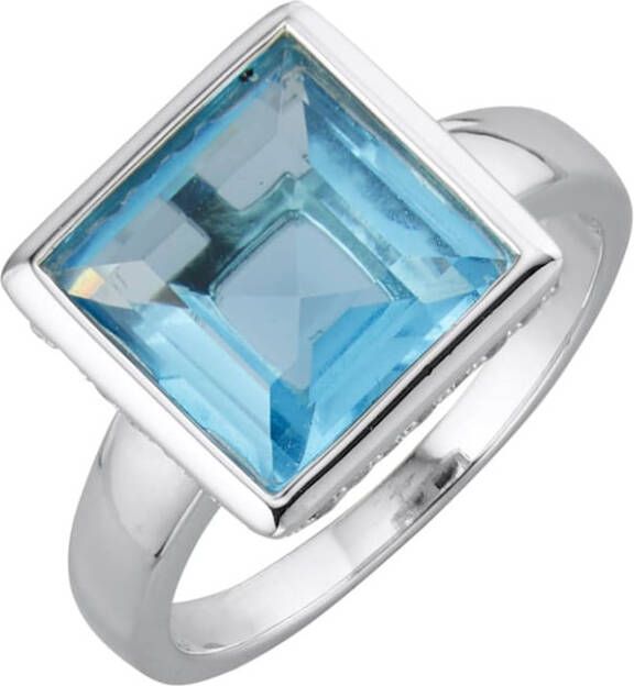 AMY VERMONT Damesring met kristal Zilverkleur